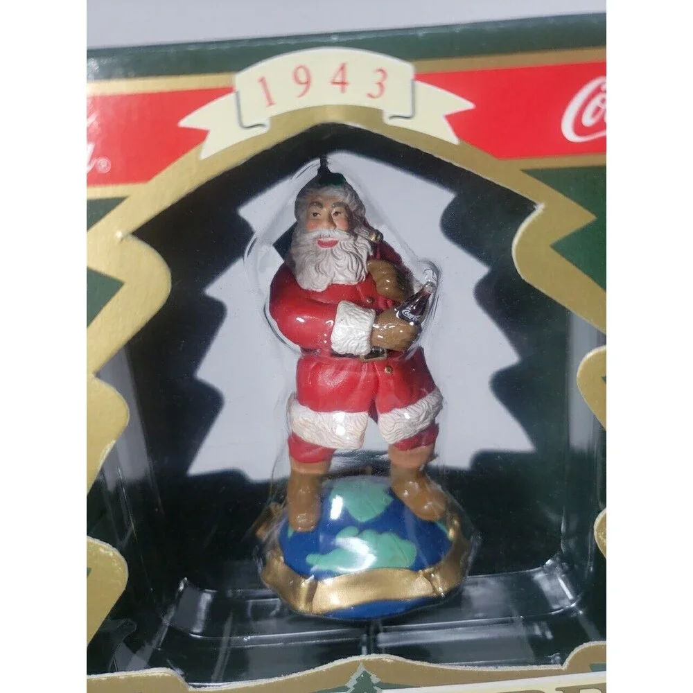 Coca Cola Trim A Tree Collection 1943 Santa Traveled Refreshed Ornament 1993 VTG